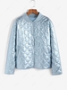 Shiny Sparkle Quilted Padded Bomber Jacket S Blue