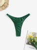 Shiny Thong Bikini Bottom M Deep green