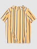 Short Sleeve Contrasting Vertical Striped T-shirt Xxl Sun yellow