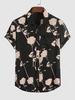 Short Sleeve Flower Pocket Shirt Xxl Black
