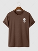 Short Sleeve Rose Print T-shirt Xl Deep coffee