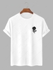 Short Sleeve Rose Print T-shirt Xl White
