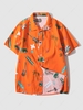 Short Sleeve Vacation Shirt Xs Dark orange