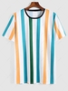 Short Sleeve Vertical Striped Tee 2xl Multi a