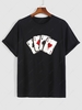 Short Sleeves Poker Pattern Casual T-shirt Xxl Black