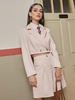 Shoulder Padded Lapel Crop Blazer L Light coffee