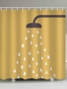 Shower Head Pattern Waterproof Bath Curtain