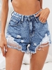 Shredded Distressed Denim Cutoff Shorts Xs Blue