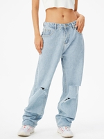 Shredded Distressed High Waisted Jeans S Blue