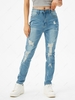 Shredded Distressed Skinny Jeans M Blue