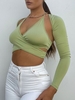 Shrug Top and Criss Cross Halter Wrap Top Set M Green