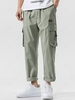 Side Flap Pocket Letter Patch Pants Xl Light green