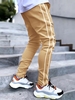 Side Luminous Reflective Strip Solid Color Casual Pants M Light coffee