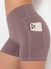Side Pocket Design Solid Color Sport Shorts L Light purple
