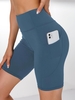 Side Pocket Sports Biker Shorts L Blue