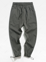 Side Reflective Striped Casual Toggle Cargo Pants 3xl Gray