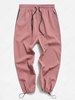 Side Reflective Striped Casual Toggle Cargo Pants 3xl Lipstick pink