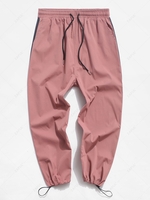 Side Reflective Striped Casual Toggle Cargo Pants 3xl Lipstick pink
