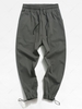 Side Reflective Striped Casual Toggle Cargo Pants 4xl Gray