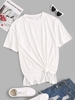 Side Slit Plain Oversized T-shirt M White