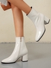Side Zip Chunky Heel Ankle Boots