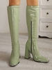Side Zip Chunky Heeled Knee High Boots