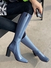 Side Zip Chunky Heeled Riding Knee High Boots