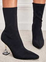 Side Zip Heeled Pointed Toe Boots