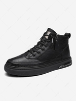Side Zip High Top Lace Up Shoes