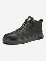 Side Zip High Top Lace Up Shoes