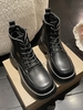Side Zip Lace Up Platform Combat Boots