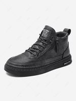 Side Zip Mid Top Lace Up Shoes