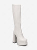 Side Zip Platform Knee High Boots