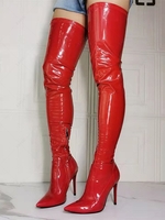 Side Zip Stiletto Heel Pointed Toe Over-the-knee Boots