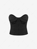 Silky Bustier Corset-style Boning Tube Top M Black