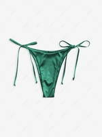 Silky Tie Bikini Bottom M Green