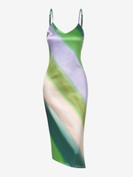 Silky Tie Dye Slip Midi Dress M Multi a