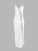 Silky Twisted Knotted Cut Out Slip Dress S White