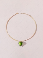 Simple Glass Heart Pendant Necklace