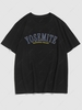 Simple Style YOSEMITE Letter Printed T-shirt 2xl Black