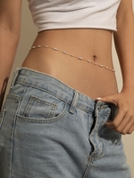 Single Layer Bead Faux Pearl Waist Chain