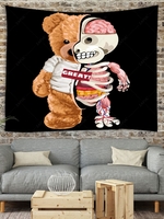 Skeleton Bear Graphic Tapestry
