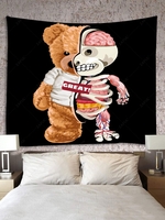 Skeleton Bear Graphic Tapestry