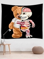 Skeleton Bear Graphic Tapestry