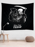Skeleton Death Pattern Halloween Tapestry