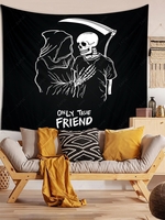 Skeleton Death Pattern Halloween Tapestry
