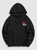 Skeleton Hand Holding Rose Printed Halloween Hoodie 2xl Black