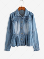 Skirted Denim Jacket M Blue