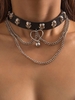 Skull Chain Heart Decor Buckle Choker Necklace