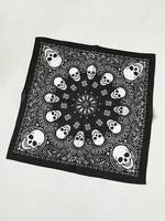 Skull Paisley Collage Print Bandana